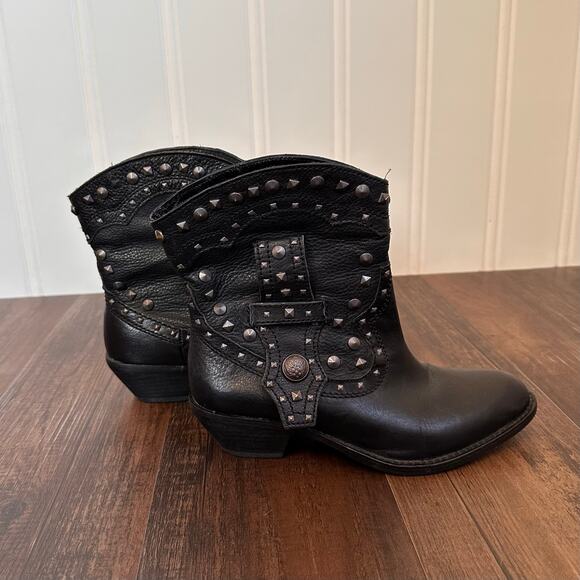 Vintage Y2K Grunge Studded Leather Boots 6 - Picture 5 of 7
